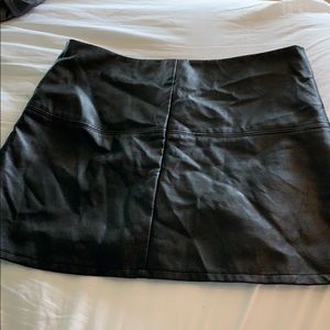 Leather mini skirt